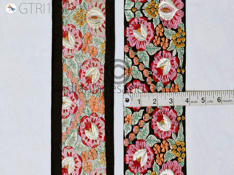 9 Yard Pink 9CM Indian Embellishment Embroidered Trim Cushion Covers Embroidery Saree Ribbon Sewing Crafting Border Wedding Trim Curtains