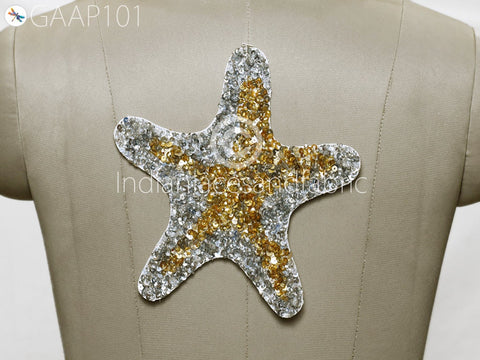 Sequins Golden Patches Embroidery Rhinestone Appliques Handcrafted Applique Crafting, Appliques For Purses, Applique For Jeans, Decorative Zari Patches