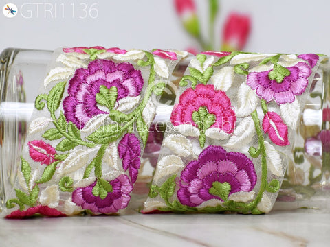 9 Yard Embroidered 75mm Fabric Trim Indian Sari Border Saree Laces Sewing DIY Crafting Decorative Ribbons Trimmings Cushions Beach Bags Hats