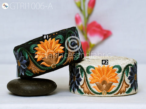 9 Yard Embroidery 5cm Fabric Trim Embellish Sewing Costume Embroidered Cushion DIY Ribbon Sewing Crafting Border Indian Wedding Dress Lace