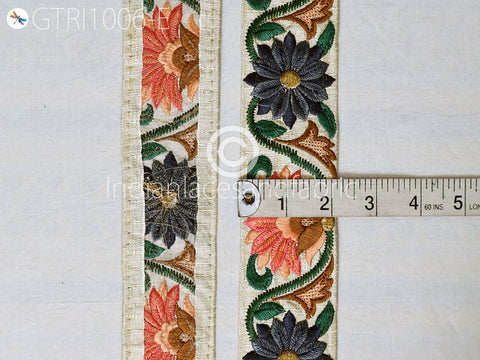9 Yard Embroidered Fabric Trim Embroidery Embellishment Sewing Costumes Cushion DIY Crafting Ribbon Sewing Border Indian Wedding Dress Lace