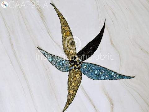 Beaded Patches Applique Handmade Embroidered Floral Sequin Applique