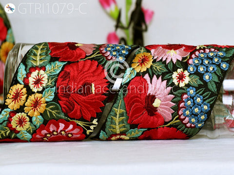 9 Yard Red Indian Embellishment Embroidered Trim Cushion Covers Embroidery Saree Ribbon Sewing Crafting Border Wedding Trimmings Curtain