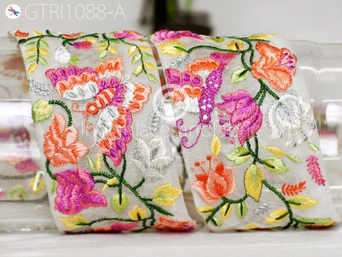 9 Yard Butterfly Embroidered Ribbon Fabric Trim Indian Sari Border Saree Trimming Sewing Cushions Embroidery Crafting Laces Home Decor