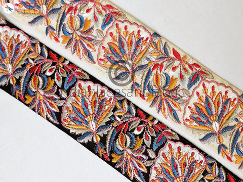 9 Yard DIY Crafting 75MM Indian Embroidered Decor Fabric Trim Dresses Laces Sari Border Saree Ribbon Sewing Curtains Home Decor Accessories