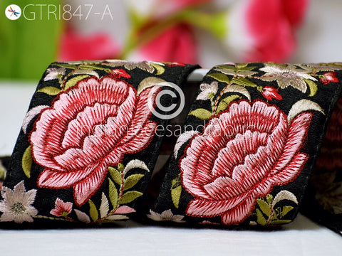 9 Yard Embroidered 6CM Fabric Trim Floral Saree Border DIY Crafting Sewing Ribbon Beach Bag Home Decor Embellishment Tape Drapery Home Decor
