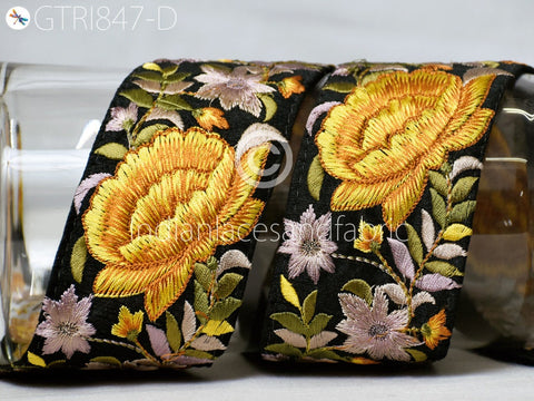 9 Yard Saree Border 6CM DIY Crafting Sewing Bridal Sari Ribbon Floral Embroidered Fabric Trim Beach Bags Home Decor Embellish Tapes Drapery