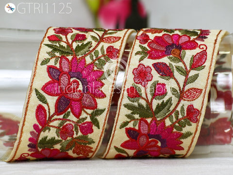 9 Yard Embroidered 65MM Fabric Trim Indian Ribbon Sari Border Saree Tape Sewing Wedding Dresses Costumes Embroidery Laces Home Decor Cushion