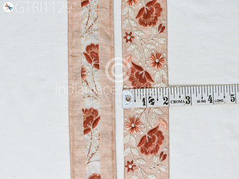 9 Yard Indian 5cm Embroidered Fabric Trim Embellishment Saree Ribbon Sewing Crafting Embroidery Border Wedding Dress Trimmings Cushion Cover