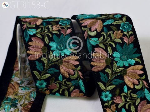 9 Yard Sea Green 55 cmDecorative Embroidery Trim Embellishments Craft Sewing Curtains Saree Indian Sari Border Embroidered Curtains Ribbons