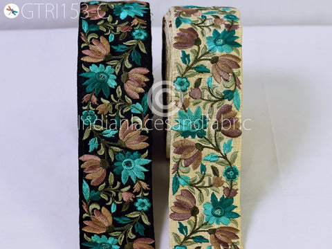 9 Yard Sea Green 55 cmDecorative Embroidery Trim Embellishments Craft Sewing Curtains Saree Indian Sari Border Embroidered Curtains Ribbons