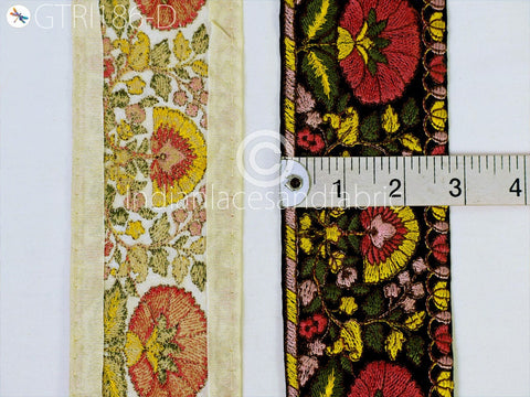 9 Yard Indian 7 cm Embroidered Trim Hats Making Tapes Christmas Trims Embroidery Hand Craft Sewing Dress Saree Borders Embellishments Ribbon