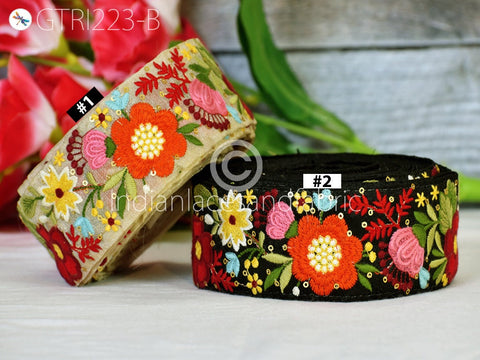 9 Yard Multi 5cm color Indian Trims Embroidered Saree Border Sewing DIY Crafting Decorative Ribbon Embroidery Dress Embellishment Trimmings