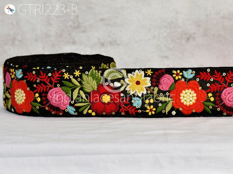 9 Yard Multi 5cm color Indian Trims Embroidered Saree Border Sewing DIY Crafting Decorative Ribbon Embroidery Dress Embellishment Trimmings