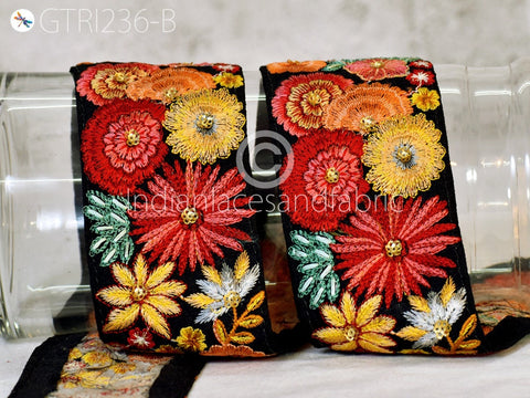 9 Yard Peach 65mm Embroidery Sari Ribbon Fabric Trim Saree Border Doll DIY Crafting Sewing Beach Bags Home Decor Embellishment Trimming