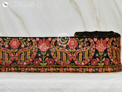 9 Yard Indian Embroidered 75MM Ribbon Decorative Embroidery Trim Embellishment DIY Crafting Sewing Saree Indian Sari Border Home Decor