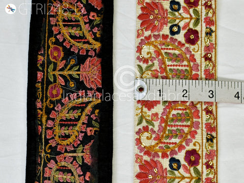 9 Yard Indian Embroidered 75MM Ribbon Decorative Embroidery Trim Embellishment DIY Crafting Sewing Saree Indian Sari Border Home Decor