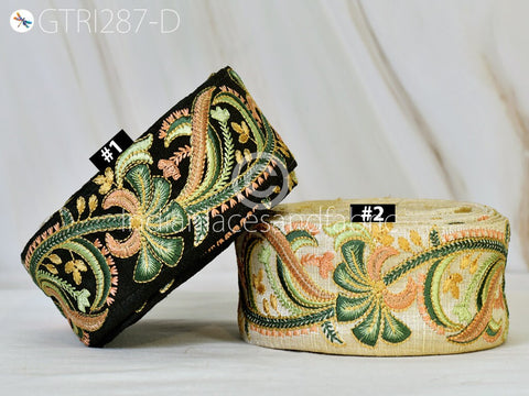 9 yard Green 55mm Embroidered Decorative Indian Sari sewing Border Crafting Trim dresses Trimming Costume Fashion accessories borders