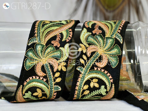 9 yard Green 55mm Embroidered Decorative Indian Sari sewing Border Crafting Trim dresses Trimming Costume Fashion accessories borders