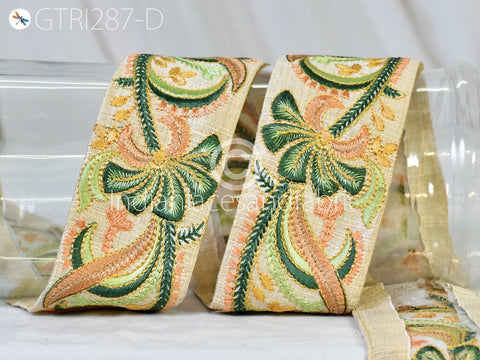 9 yard Green 55mm Embroidered Decorative Indian Sari sewing Border Crafting Trim dresses Trimming Costume Fashion accessories borders