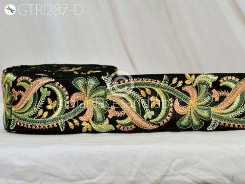 9 yard Green 55mm Embroidered Decorative Indian Sari sewing Border Crafting Trim dresses Trimming Costume Fashion accessories borders