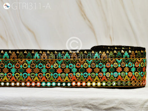 9 Yard Indian Embroidered 8cm Trim Drapery Hats Bag Trimmings Decorative Ribbon Crafting Sewing Sari Borders Embellishments Home Décor Tape