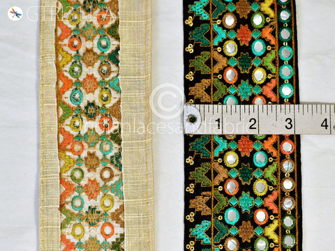 9 Yard Indian Embroidered 8cm Trim Drapery Hats Bag Trimmings Decorative Ribbon Crafting Sewing Sari Borders Embellishments Home Décor Tape