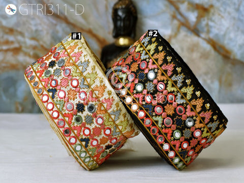 9 Yard Peach Indian Embroidered 8cm Trims Drapery Saree Decorative Trimmings Crafting Sewing Borders Embellishments Home Décor Ribbon