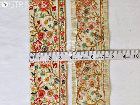 9 Yard Indian Embellishment Embroidered Trim Cushion Embroidery Saree Ribbon Sewing Crafting Border Wedding Trimmings Curtains Lace