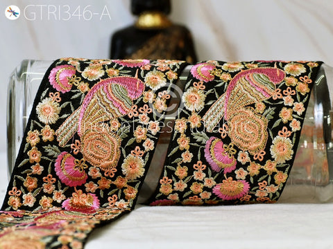 3 Yard Pink Lovely Bird Border Crafting Trim Ribbon Sewing Fabric Dresses Embroidered Decorative Costume Beach Bags Hats Dress Trimmings