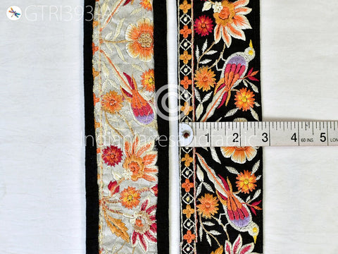 9 Yard Dress Ribbon 7CM Embroidered Bird Fabric Trim Indian Sari Border Saree Trimming Sewing cushion cover Embroidery Crafting Laces