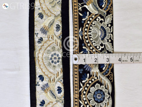 9 Yard Peacock 8cm Indian Embroidered Trim Cushions Embellishment Bags Making Tapes Saree Ribbon Sewing DIY Crafting Border Wedding Trimming