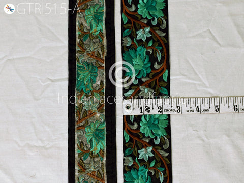 9 Yard Sea Green 6cm Indian Decorative Embroidery Fabric Trim Doll Making Crafting Sewing Saree Indian Sari Border Embroidered Ribbon