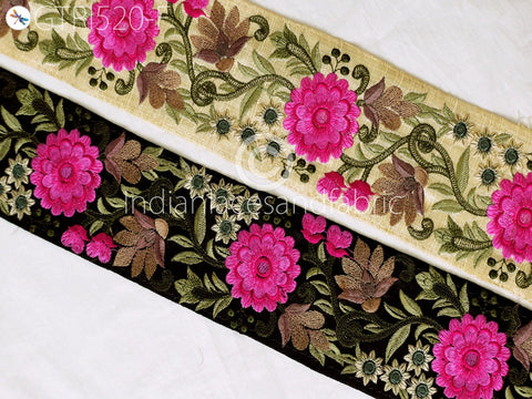 9 Yard Magenta 75mm Embroidery Tape Fashion Decorative Indian Sari Border Trim Table Runner Trimmings accessories Table Runner Ribbon