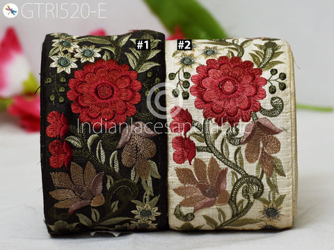 9 Yard Wholesale Maroon 8CM Saree Ribbon Embroidered Indian Trim Sari Border Decorative Costume Embellishment Lace Christmas Dress Trimmings