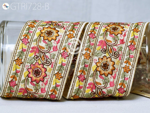 9 Yard Decorative 8CM Embellishments DIY Crafting Sewing Saree Indian Sari Border Home Decor Bags Embroidery Fabric Trim Embroidered Ribbon