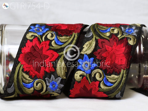 9 Yard Maroon 75mm DIY Crafting Sewing Saree Indian Sari Border Home Decor Beach Bags Embroidered Fabric Trim Decorative Embroidery Ribbon