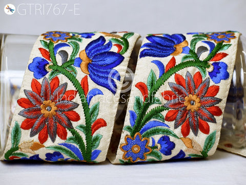3 Yard Embroidered Fabric 8 CM Trim Indian Sari Border DIY Crafting Saree Sewing Ribbon Decorative Embellishments Beach Bag Cushion Trimming