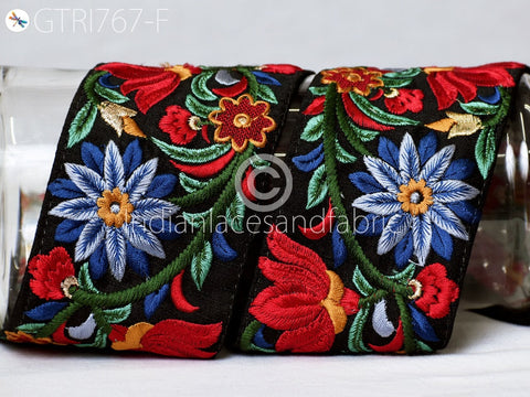 3 Yard Indian Embroidered Fabric 8 Cm Trim Sari Border DIY Crafting Saree Sewing Decorative Embellishments Beach Bag Cushion Trimming Ribbon