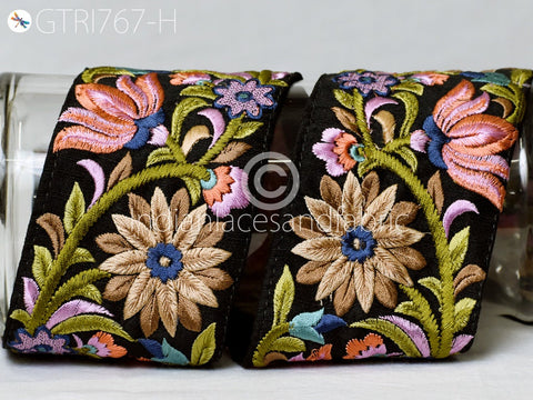 3 Yard Pink Indian Embroidered Fabric 8 CM Trim Sari Border DIY Crafting Saree Sewing Trimmings Embellishments Beach Bag Cushions Ribbons