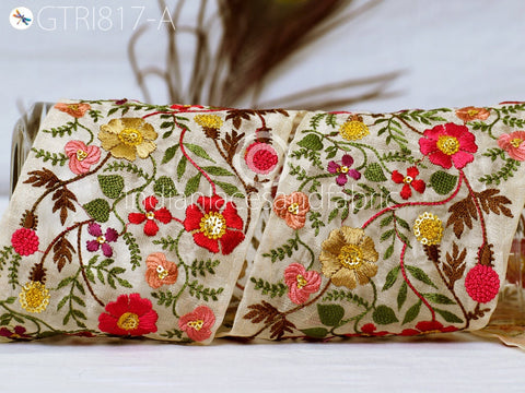 9 Yard Embroidery 11 Cm 1rims Indian Lace Sari Border Embroidered Ribbon Decorative Sewing Fabric Craft Saree Dresses Home Decor Laces