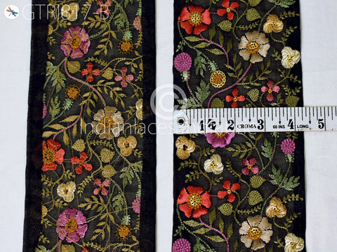 9 Yard Embroidery Fabric Trims Indian Laces Sari Border Embroidered Ribbon Decorative Sewing Craft Saree Dresses Trimmings Home Decor Trim