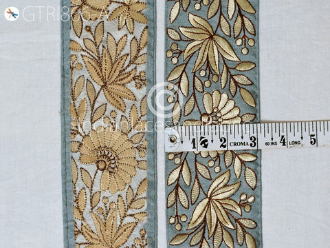9 Yard Indian 75mm Floral Embroidered Trim Wholesale Sari Border DIY Crafting Fabric Saree Sewing Decorative Beach Bags Trimmings Home Decor