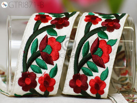 9 Yard Embroidered Fabric 4 Cm Trim Gift Wrapping Ribbon Embellishment Sewing DIY Crafting Indian Sari Border Embroidery Cushions Lace