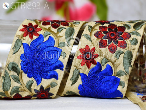 9 Yard Indian Embroidered 8cm Trim Decorative Embroidery Ribbons Embellishment Sewing Indian Sari Border Home Decor DIY Headbands Crafting