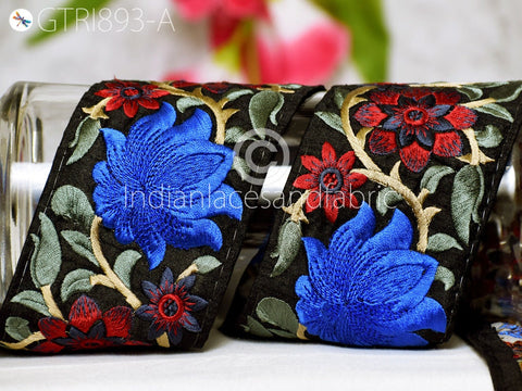 9 Yard Indian Embroidered 8cm Trim Decorative Embroidery Ribbons Embellishment Sewing Indian Sari Border Home Decor DIY Headbands Crafting