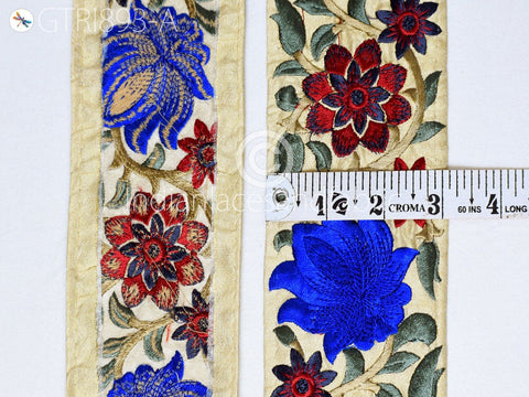 9 Yard Indian Embroidered 8cm Trim Decorative Embroidery Ribbons Embellishment Sewing Indian Sari Border Home Decor DIY Headbands Crafting