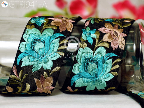 9 Yard Embroidered Fabric 6CM Trim Decorative Embroidery Ribbon DIY Crafting Sewing Saree Indian Sari Border Home Decor Beach Bags Headband