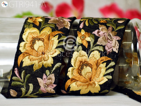 9 Yard Embroidered Fabric 6CM Trim Decorative Embroidery Ribbon DIY Crafting Sewing Saree Indian Sari Border Home Decor Beach Bags Headband