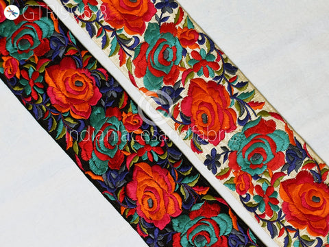 9 Yard Red DIY 75mm Crafting Indian Embroidered Decor Fabric Trim Cushion Cover Laces Sari Border Saree Ribbon Sewing Home Decor Accessory